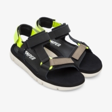 Camper Oruga Mens Sandals US-86010 Black / Beige / Yellow Clearance